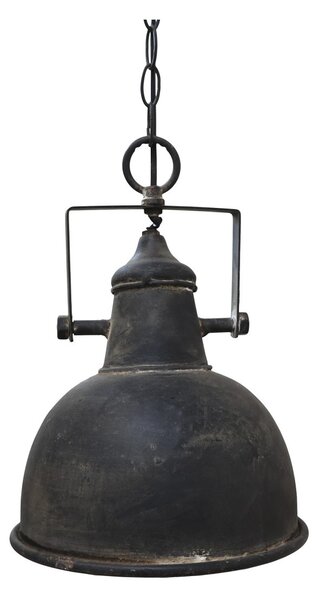 Industriálne čierné kovové závesné svetlo Fact - Ø24*26 cm - Chic Antique