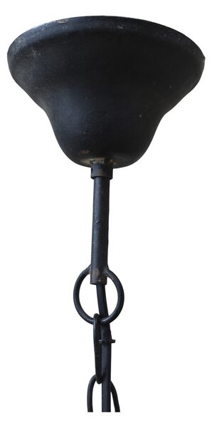 Industriálne čierné kovové závesné svetlo Fact - Ø24*26 cm - Chic Antique