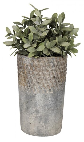 Šedý antik cementový vysoký kvetináč S - Ø 12*19 cm - Clayre & Eef