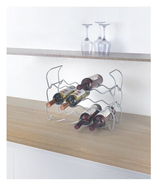 Trojposchodový držiak na 12 fliaš vína Metaltex Wine, dĺžka 45 cm