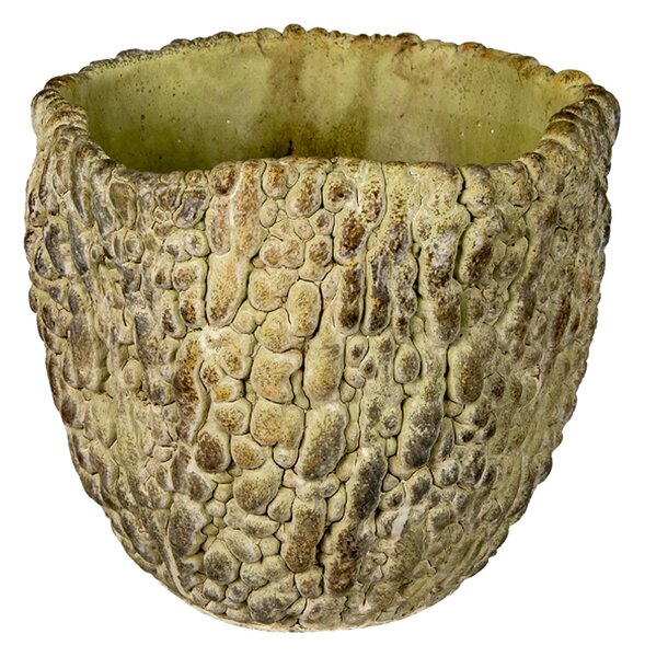 Cementový kvetináč so vzorom M - Ø 17*15 cm - Clayre & Eef