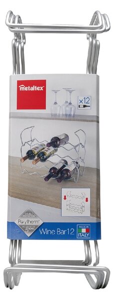 Trojposchodový držiak na 12 fliaš vína Metaltex Wine, dĺžka 45 cm