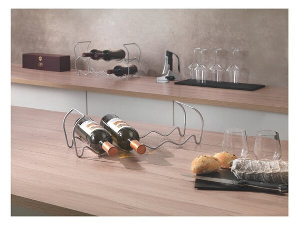 Trojposchodový držiak na 12 fliaš vína Metaltex Wine, dĺžka 45 cm