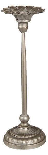 Kovový stříbrný svícen s patinou Cherell - Ø 13*40 cm - Clayre & Eef