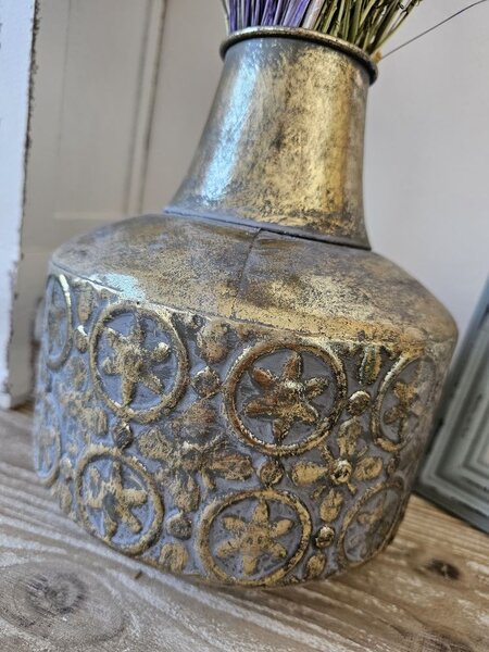 Zlatá antik dekoračné váza Vanna - Ø 19 * 22 cm - Clayre & Eef