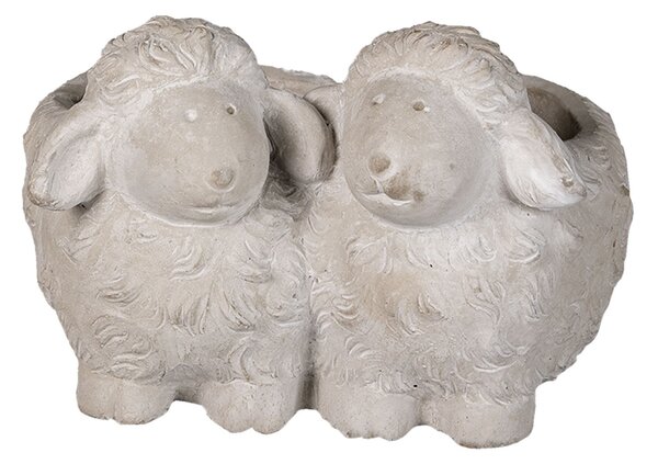 Cementový obal na kvetináč ovečky - 18 * 17 * 12 cm - Clayre & Eef