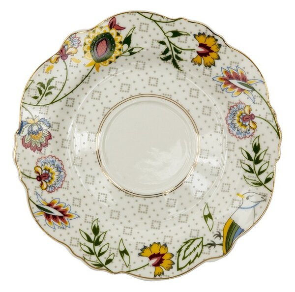 Porcelánová šálka s tanierikom Black Garden - 12*9*6 / Ø 15*2 cm / 200 ml - Clayre & Eef