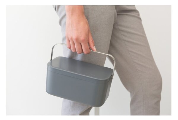 Tmavosivá nádoba na kompostovateľný odpad 1,8 l SinkSide – Brabantia
