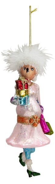 Vianočná ozdoba myška - Ø 7*7*17 cm - Clayre & Eef