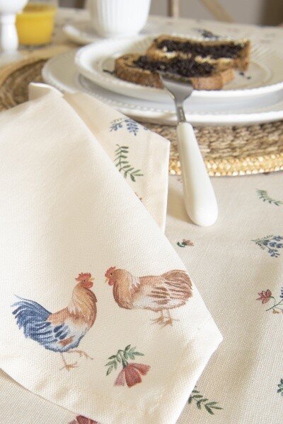 Balvněná kuchynská zástera Chicken and Rooster - 70*85 cm - Clayre & Eef