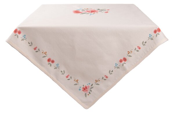 Bavlnený obrus s kvetmi Little Rose Collection - 100*100 cm - Clayre & Eef