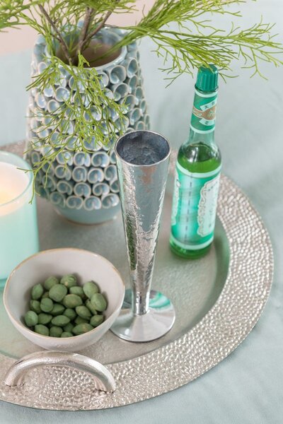 Strieborná pohár na šampanské Glass silver - Ø 7 * 23 cm - J-Line by Jolipa