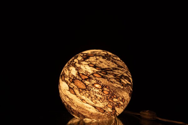 Šedá sklenená mramorovaná stolná lampa Dany - 22 * ​​20 * 18 cm / E14 - J-Line by Jolipa
