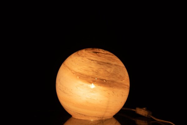 Šedá sklenená mramorovaná stolná lampa Dany - 22 * ​​20 * 18 cm / E14 - J-Line by Jolipa