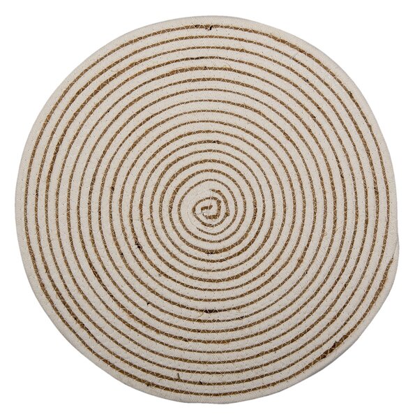 Okrúhle pruhované jutové prestieranie - Ø 40 * 1 cm - Clayre & Eef