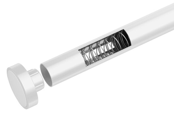 Biela teleskopická tyč do kúpeľne Wenko Luz, dĺžka 110-185 cm