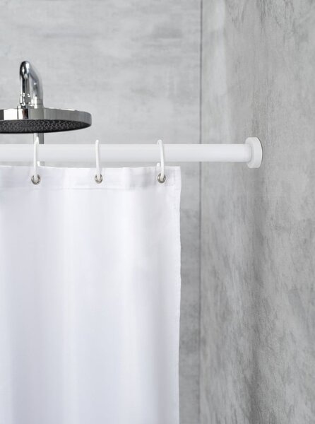 Biela teleskopická tyč do kúpeľne Wenko Luz, dĺžka 110-185 cm
