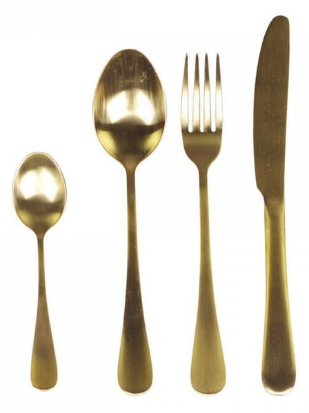 4-dielna zlatá sada príboru Nordique - 23cm - Chic Antique
