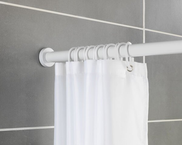 Biela teleskopická tyč do kúpeľne Wenko Luz, dĺžka 110-185 cm
