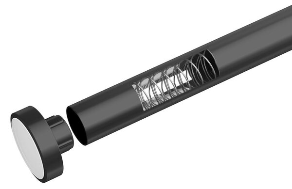 Čierna teleskopická tyč do kúpeľne Wenko Luz, dĺžka 110-185 cm