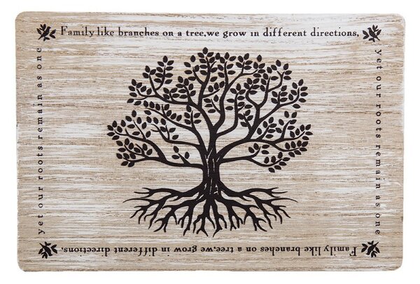Dreveno-kovový úložný box so stromom a strapcom - 25 * 17 * 11 cm - Clayre & Eef