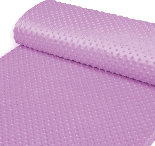 Detská látka Minky TOP 3D bodky MKP-053 Fialová lila - šírka 170 cm