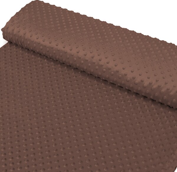 Detská látka Minky TOP 3D bodky MKP-052 Čokoládovo hnedá - šírka 170 cm