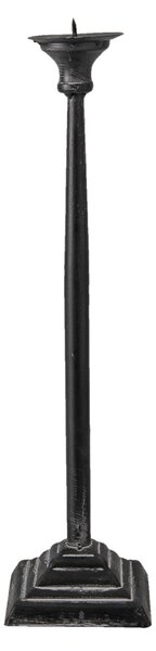 Kovový čierny svietnik s patinou Tilly - Ø 10*31 cm - Clayre & Eef