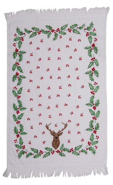 Kuchynský froté uterák s jeleňom a cezmínou - 40*66 cm - Clayre & Eef