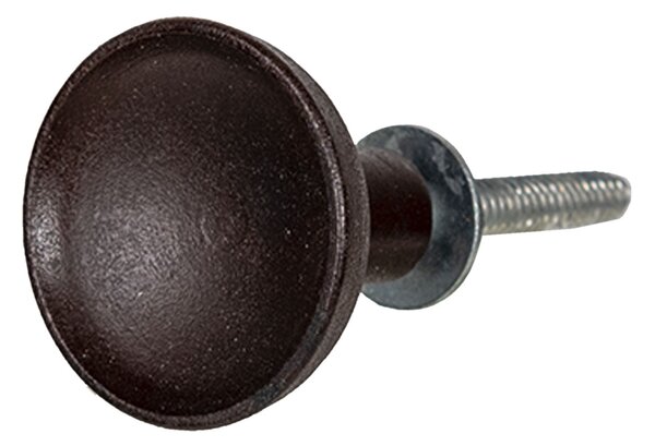 Sada 4ks čierno-hnedá kovová úchytka Maura - Ø 3*2 cm - Clayre & Eef