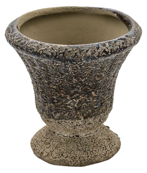 Keramický šedý kvetináč v antickom štýle Declan - Ø 9*9 cm - Clayre & Eef