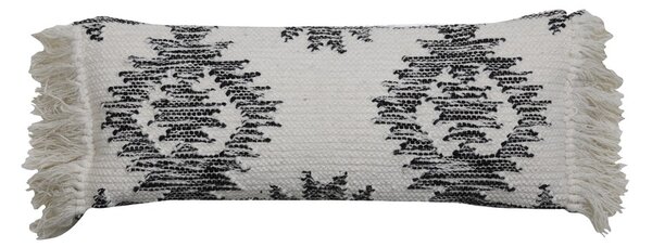 Bielo-čierny vankúš RIMAGE s ornamentmi a strapcami - 70 * 30 cm - Light & Living