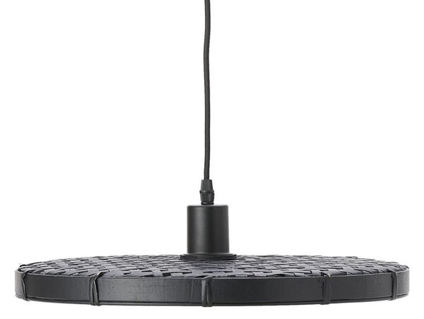 Čierne ratanové svetlo Paloma s výpletom - Ø 40 * 3cm / E27 - Light & Living