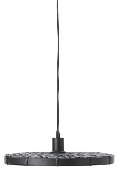 Čierne ratanové svetlo Paloma s výpletom - Ø 40 * 3cm / E27 - Light & Living