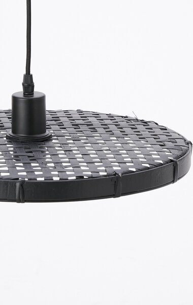 Čierne ratanové svetlo Paloma s výpletom - Ø 40 * 3cm / E27 - Light & Living
