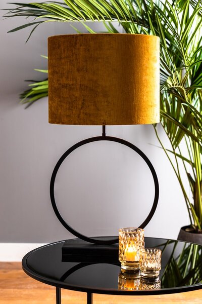 Zlaté zamatovej tienidlo na lampu Gemstone - Ø 40 * 30cm / E27 - Light & Living