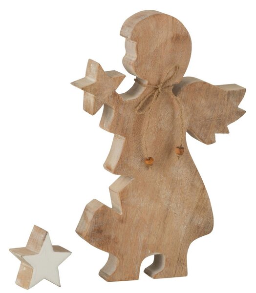 Drevený anjel s vyberací hviezdou - 18*4*29cm - J-Line by Jolipa