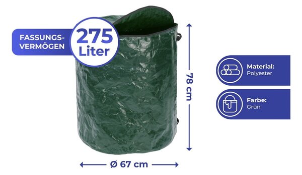 Tmavozelená nádoba na kompostovateľný odpad 275 l – Maximex