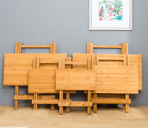 KONDELA Stôl, prírodný bambus, 58x58 cm, DENICE