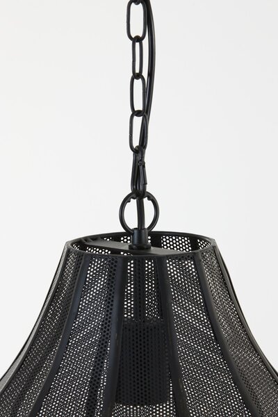Čierne závesné kovové svetlo Micha - Ø27*33cm - Light & Living