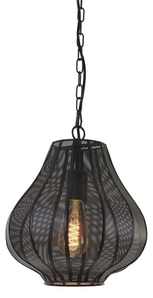 Čierne závesné kovové svetlo Micha - Ø27*33cm - Light & Living