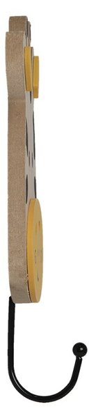 Nástenný kovový háčik s drevenou hlavou žirafy - 11*4*21 cm - Clayre & Eef