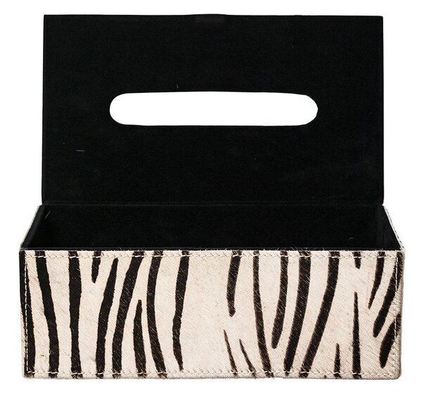 Kožený zásobník na papierové vreckovky Zebra - 25*14*9 cm - Mars & More