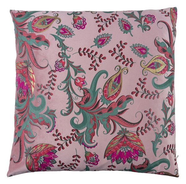 Ružový štvorcový vankúš s kvetmi Paisley - 45*45*15cm - Mars & More