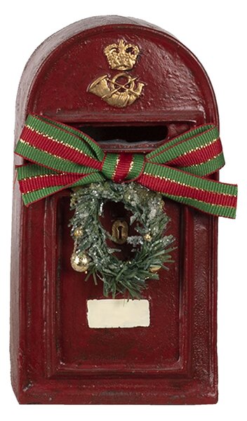 Dekorace poštovní schránka s věncem - 8*6*15 cm - Clayre & Eef