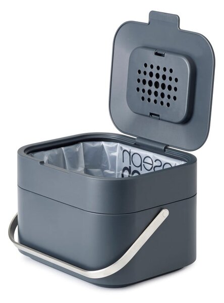Tmavosivá nádoba na kompostovateľný odpad Joseph Joseph IntelligentWaste, 4 l