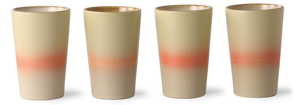 2ks farebný retro hrnček na latté 70s - Ø 7,5*13cm / 280ml - HKLIVING