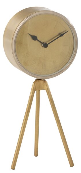 Zlaté kovové hodiny na trojnožke Marthy - 15*16*38 cm - J-Line by Jolipa