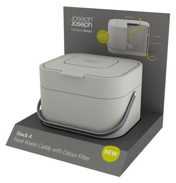Tmavosivá nádoba na kompostovateľný odpad Joseph Joseph IntelligentWaste, 4 l
