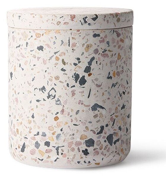 Cementová dóza s viečkom Terazzo - Ø 8*10cm - HKLIVING